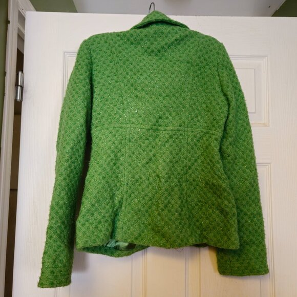 Marciano S/P Wool Blend Green Metallic Tweed Blazer Jacket - Picture 10 of 15